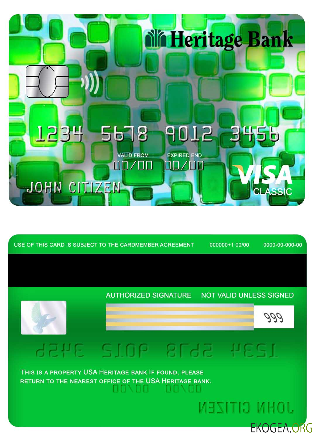 Carte visa classique USA Heritage Bank